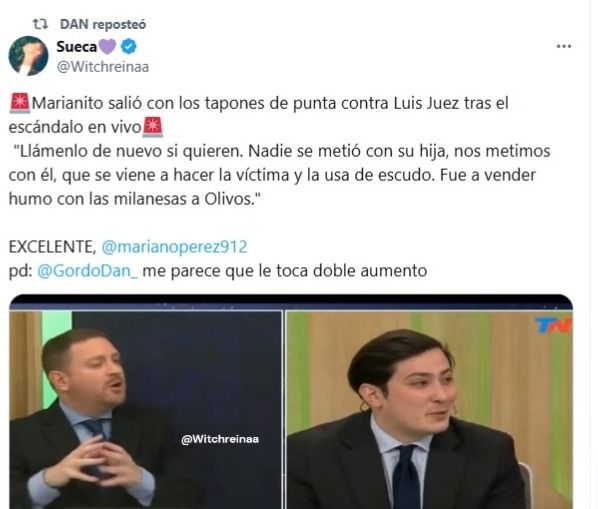 Posteo del Gordo Dan contra Luis Juez 2