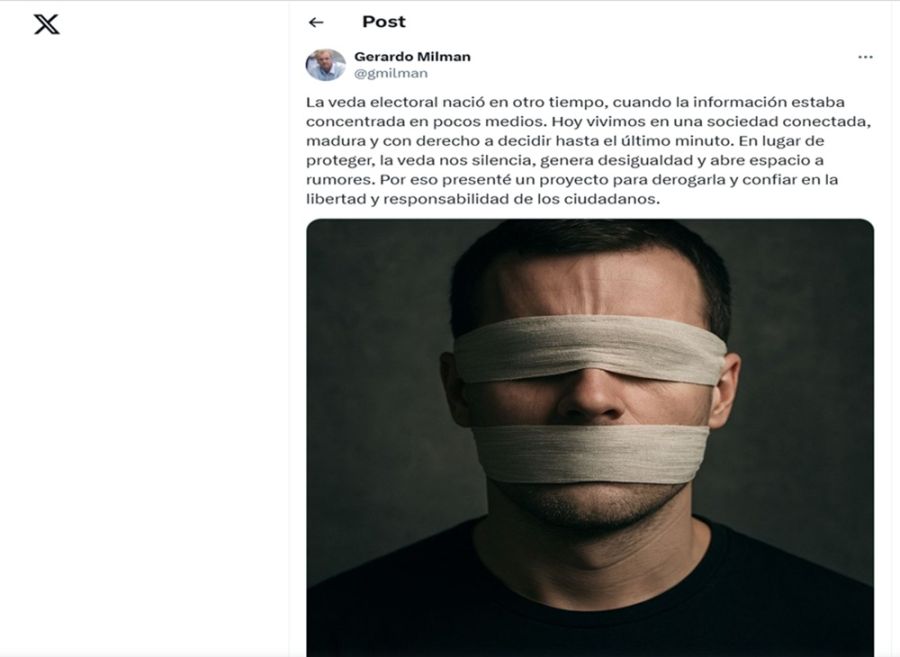 Tuit del diputado nacional, Gerardo Milman