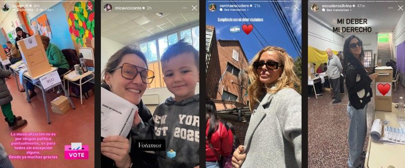 Varias celebridades compartieron en sus redes cómo votaron