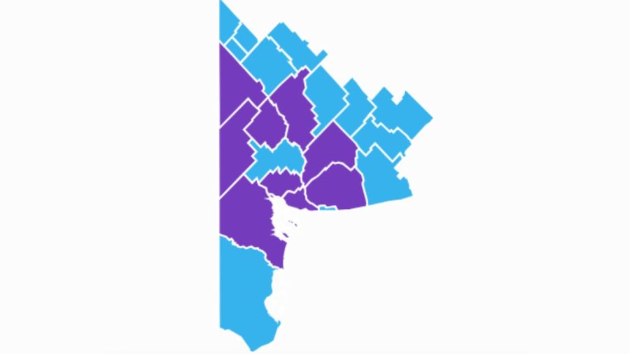 Mapa electoral en la provincia de Buenos Aires