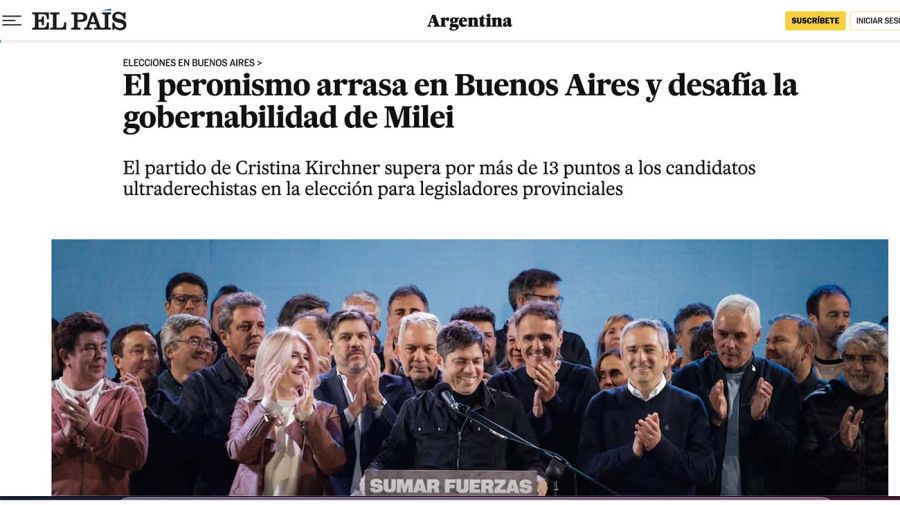 Medios extranjeros derrota LLA 08092025