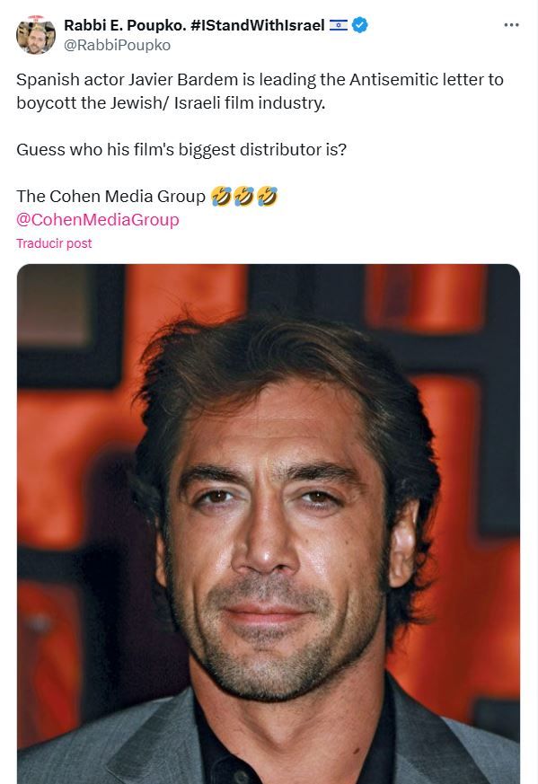 Javier Bardem antisemita