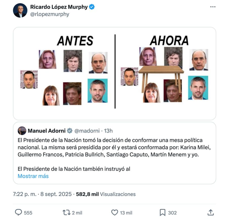 Mesa Gobierno meme