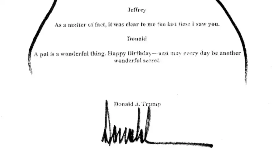 Carta que le mando Trump a Epstein 20250909