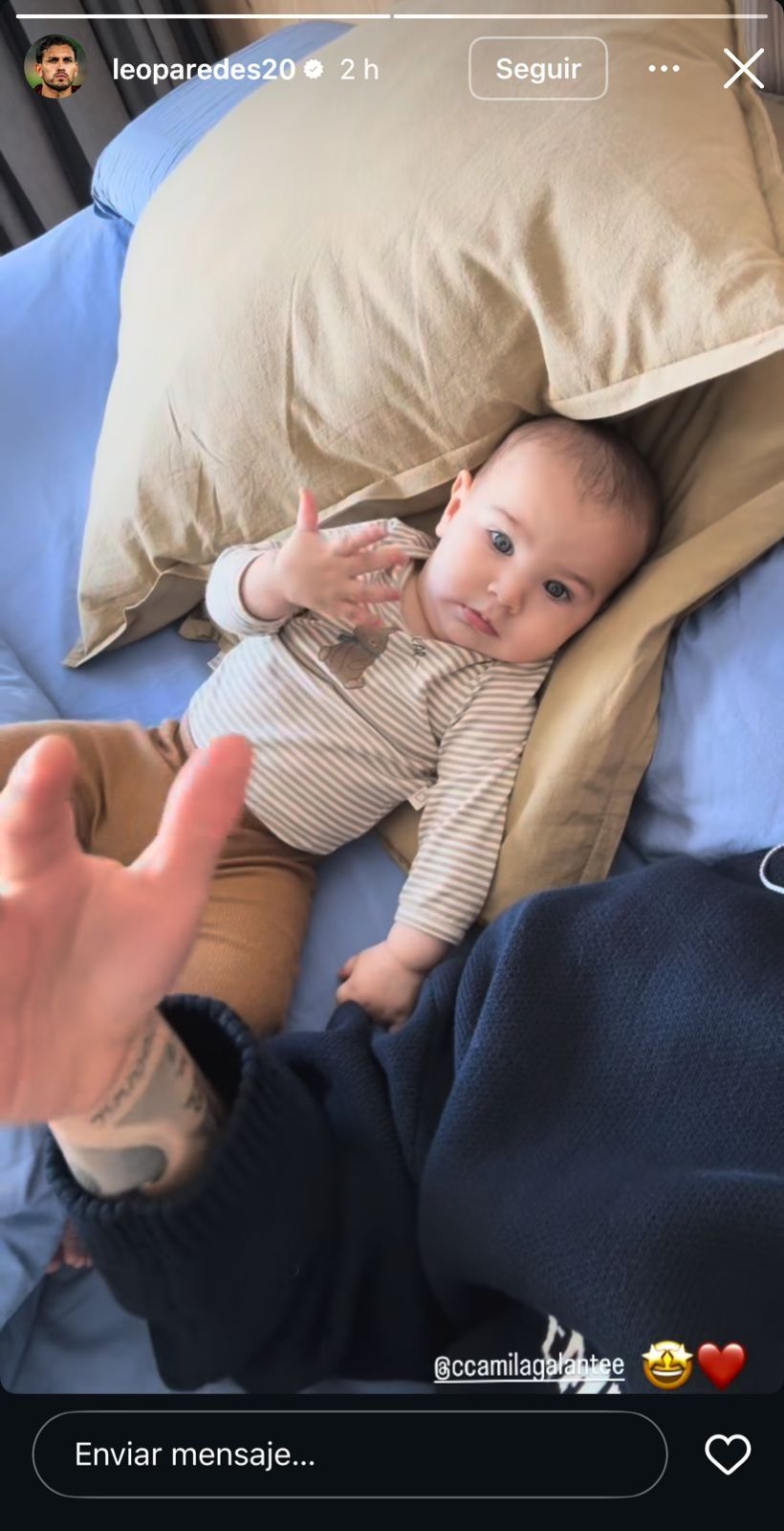 El tierno video que subió Leandro Paredes con su hija