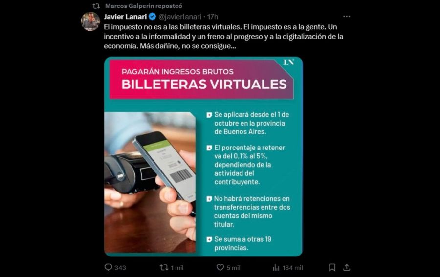 Retuit Marcos Galperin Ingresos Brutos