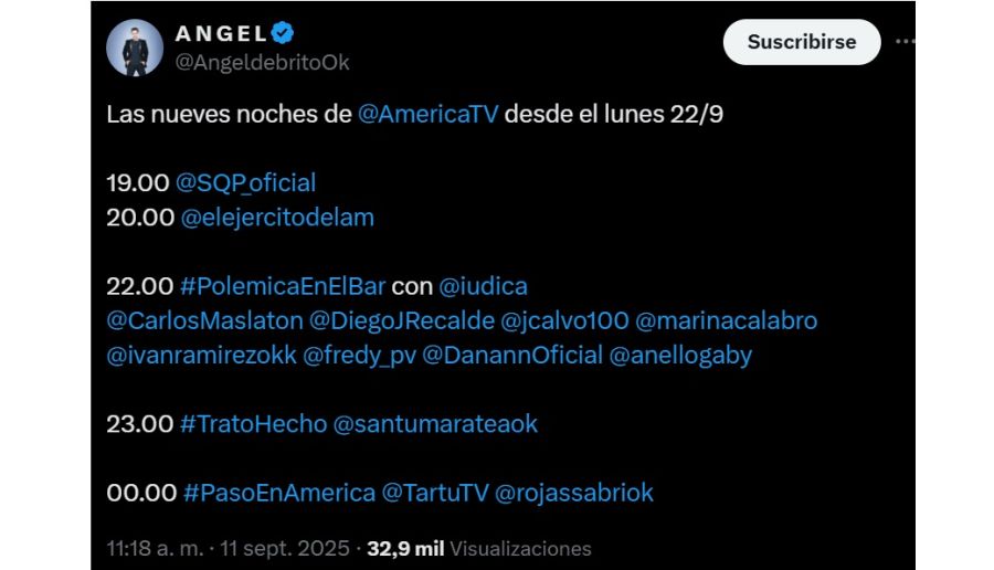 La nueva grilla de América TV