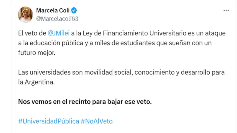 Marcela Coli X 20250910