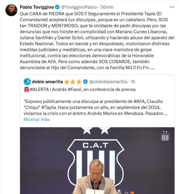 Tuit Toviggino vs Fassi