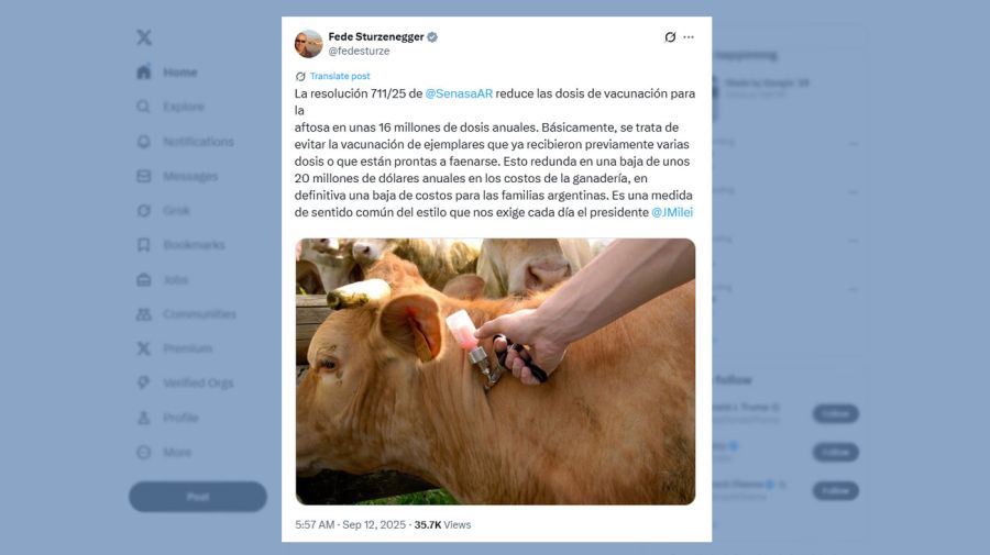 Posteo de Federico Sturzenegger 12092025