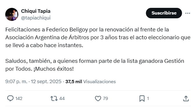 Chiqui Tapia sobre las elecciones en AAA