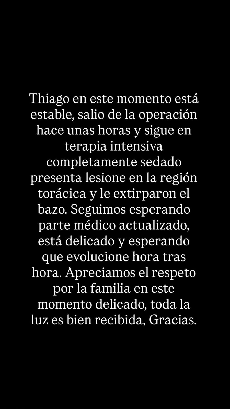 Daniela Celis reveló detalles de la salud de Thiago Medina