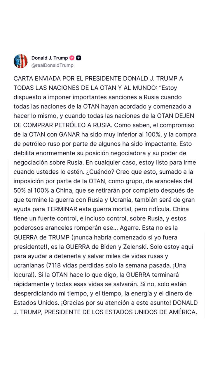 Posteo de Donald Trump 