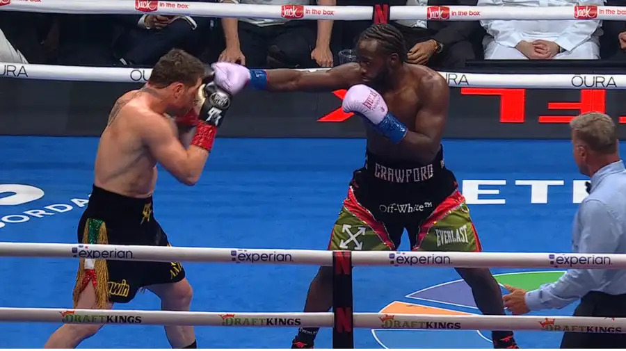 Canelo Alvarez y Terence Crawford, en Las Vegas.