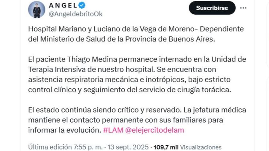 Parte Médico de Thiago Medina