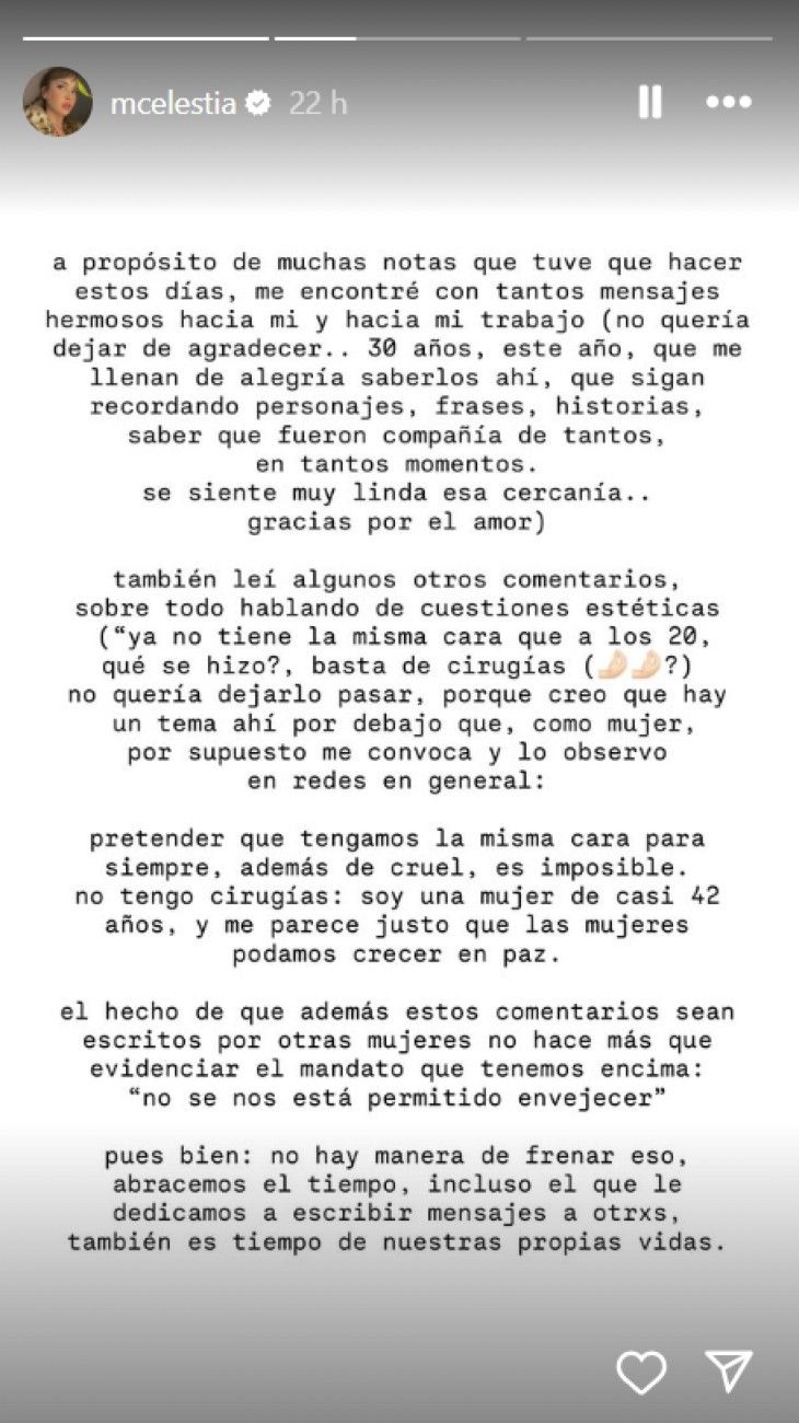 El descargo de Celeste Cid