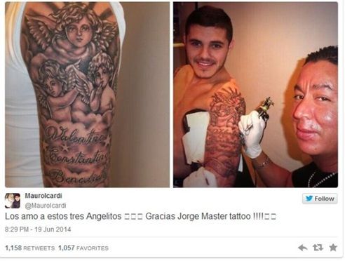 Mauro Icardi tatuajes hijos Wanda