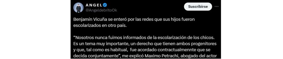 Ángel de Brito sobre el enojo de Benjamín Vicuña