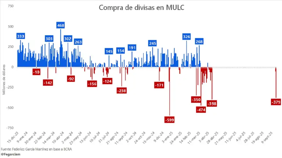 Venta de divisas por parte del BCRA