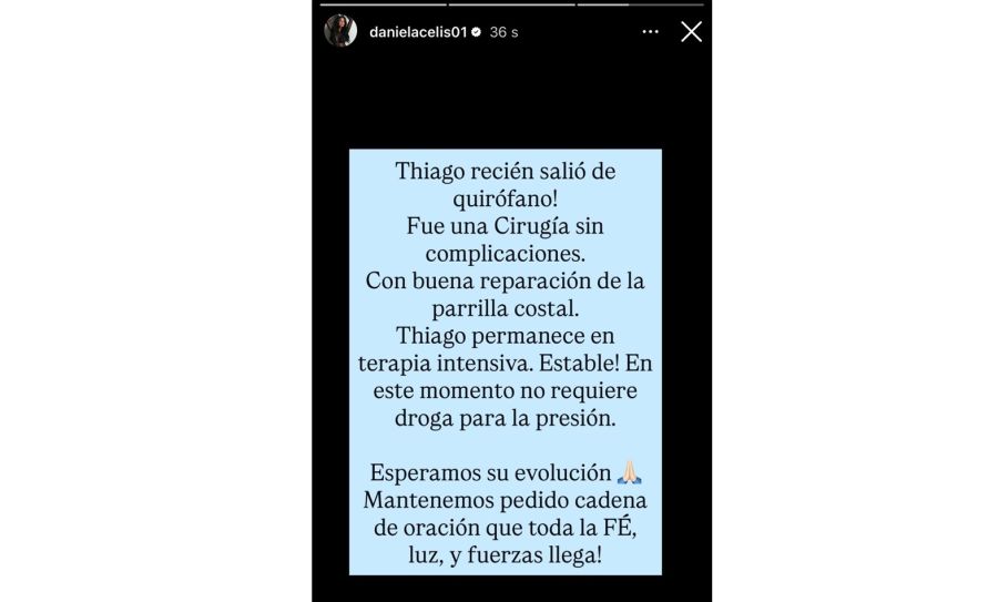 Daniela Celis sobre la operación de Thiago Medina