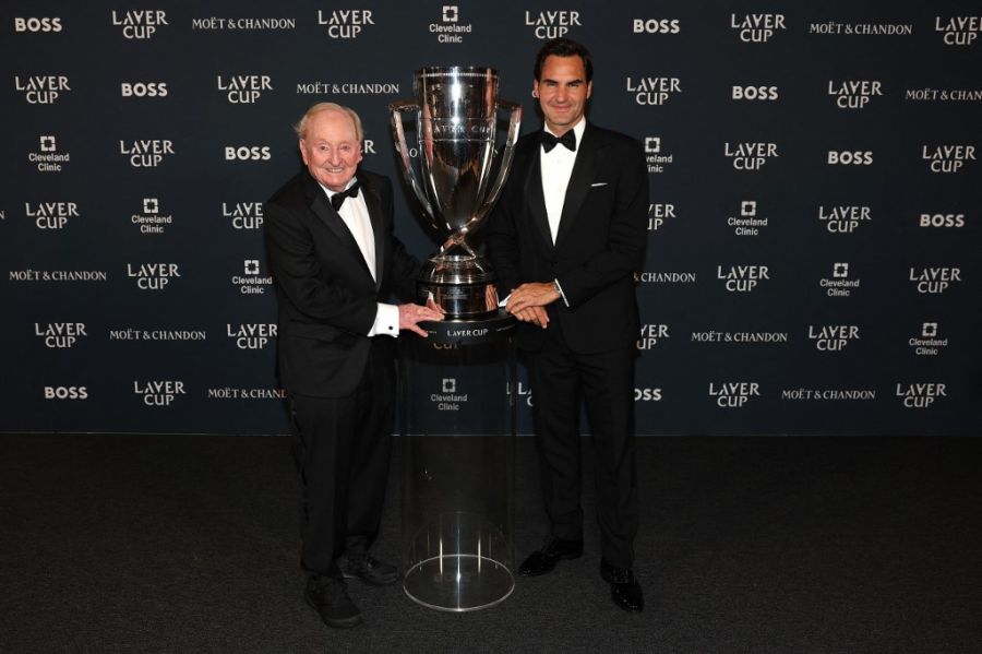 Roger Federer y Rod Laver