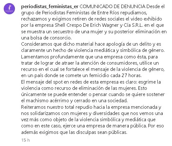 Comunicado Periodistas Feministas de Entre Ríos
