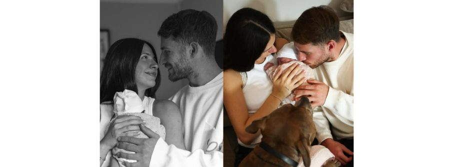 Alexis Mac Allister y Ailén Cova junto a Alaia