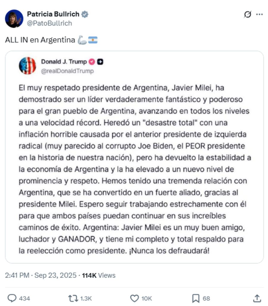 DONALD TRUMP Y JAVIER MILEI