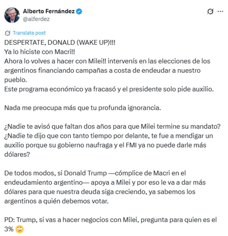 DONALD TRUMP Y JAVIER MILEI