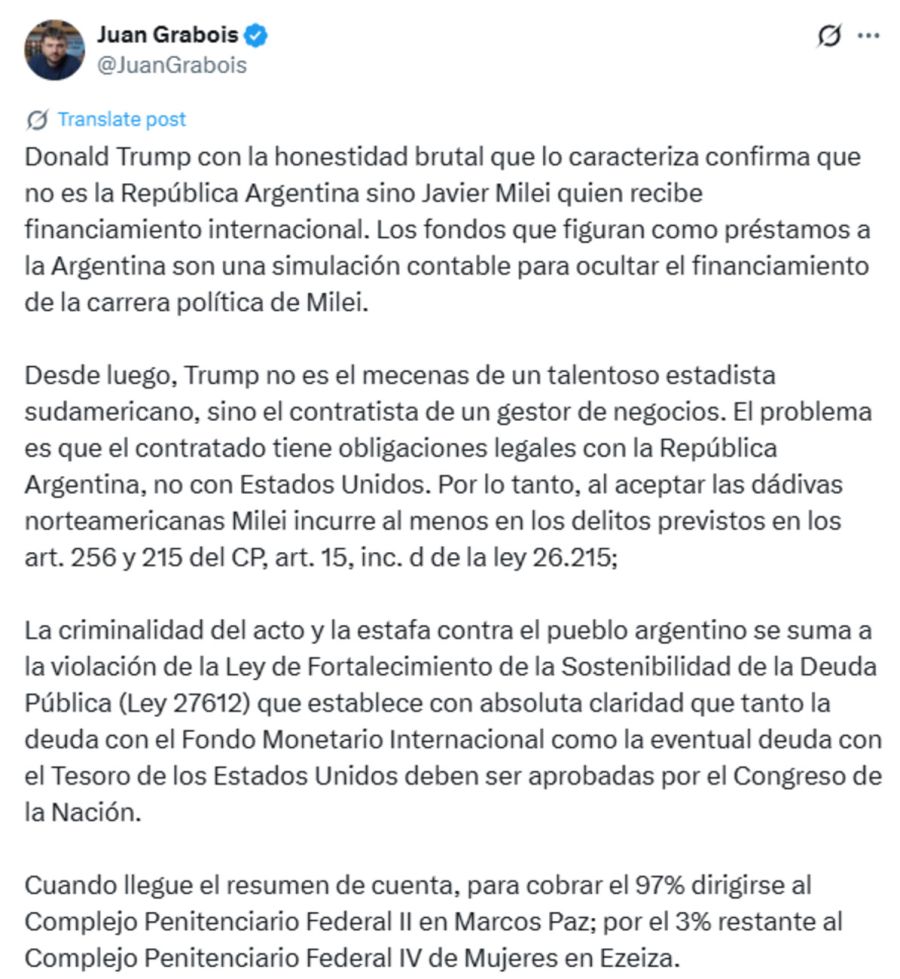 DONALD TRUMP Y JAVIER MILEI