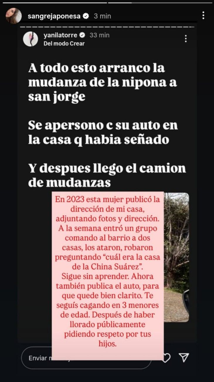 La China Suárez contra Yanina Latorre
