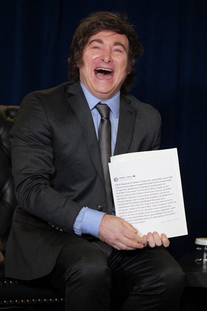 Javier Milei recibe el posteo de Donald Trump en Truth