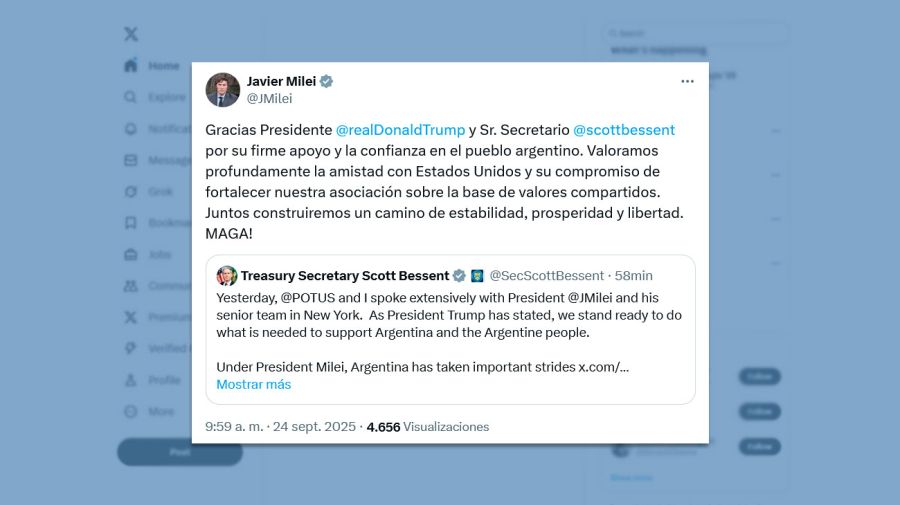 Javier Milei sobre Bessent 24092025