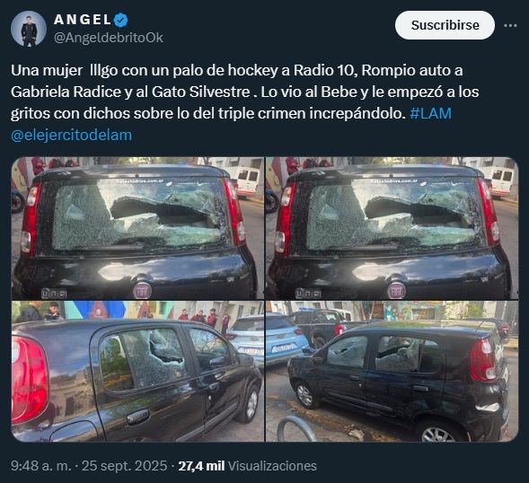 Ángel de Brito reveló que rompieron el auto de dos periodistas de Radio 10