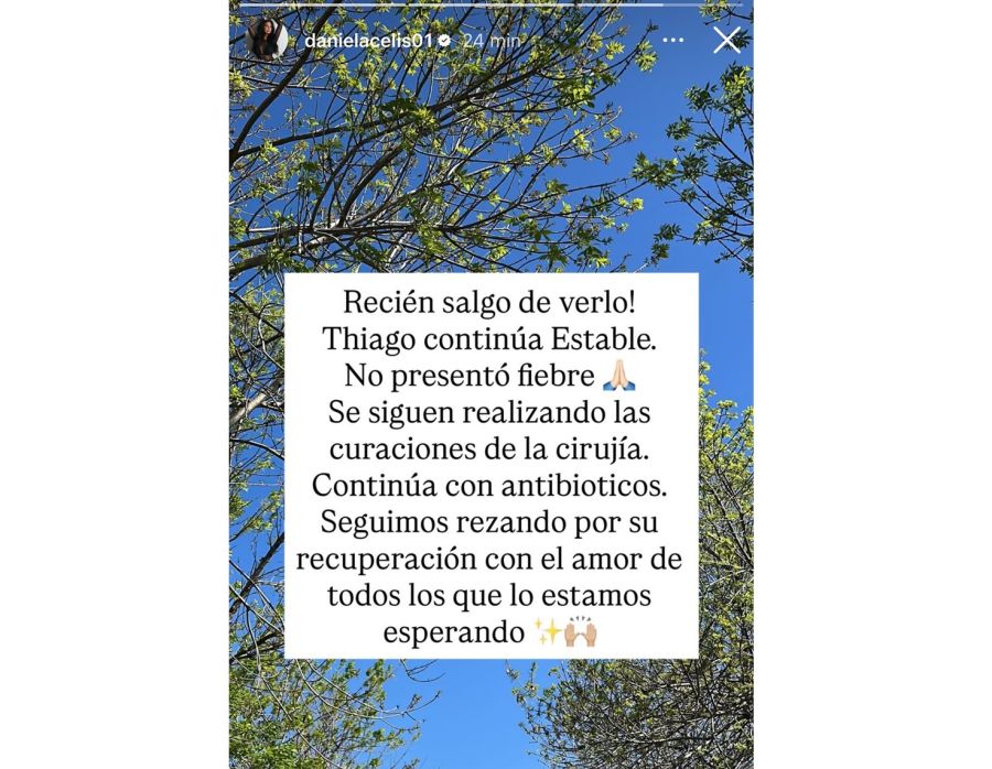 Daniela Celis sobre la salud de Thiago Medina