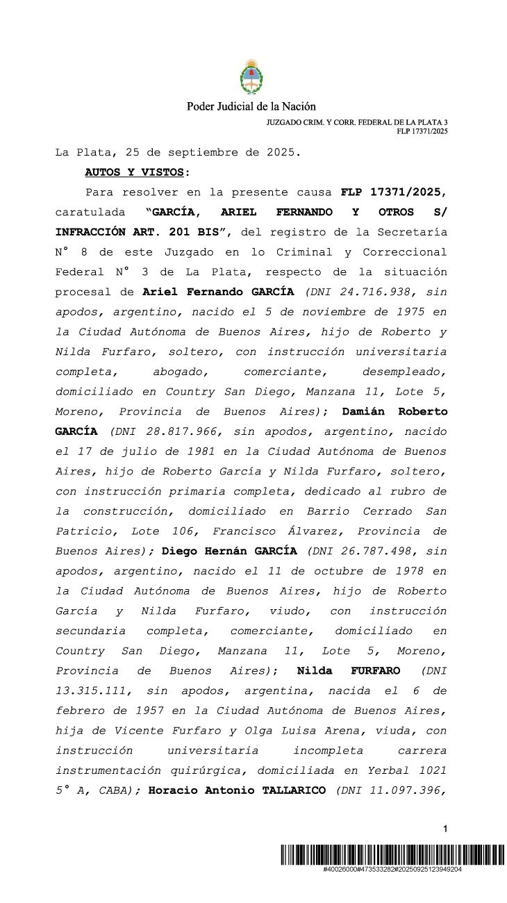 Juez Kreplak en la causa fentanilo 25092025