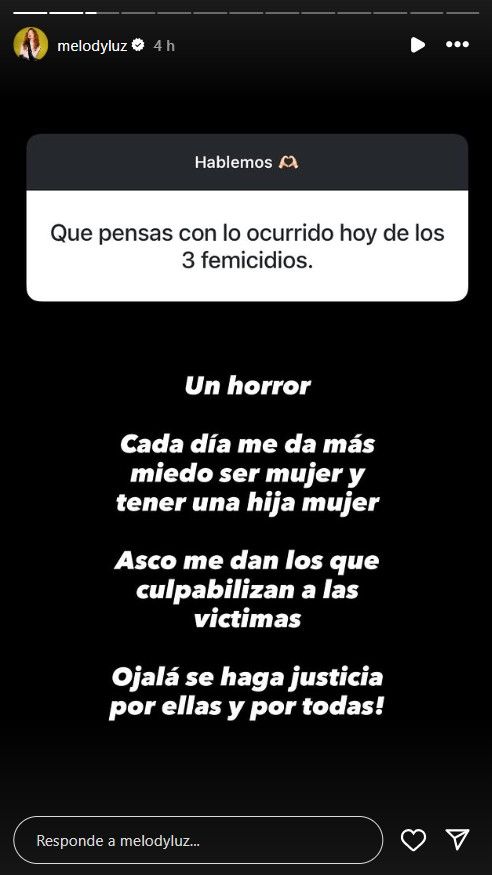 Posteos de famosas por el triple femicidio