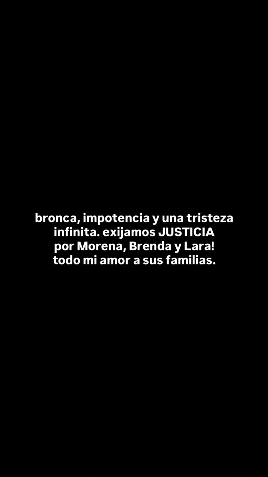 Posteos de famosas por el triple femicidio