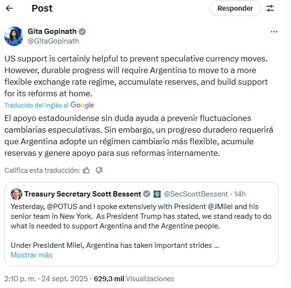 Tweet Gita Gopinath FMI