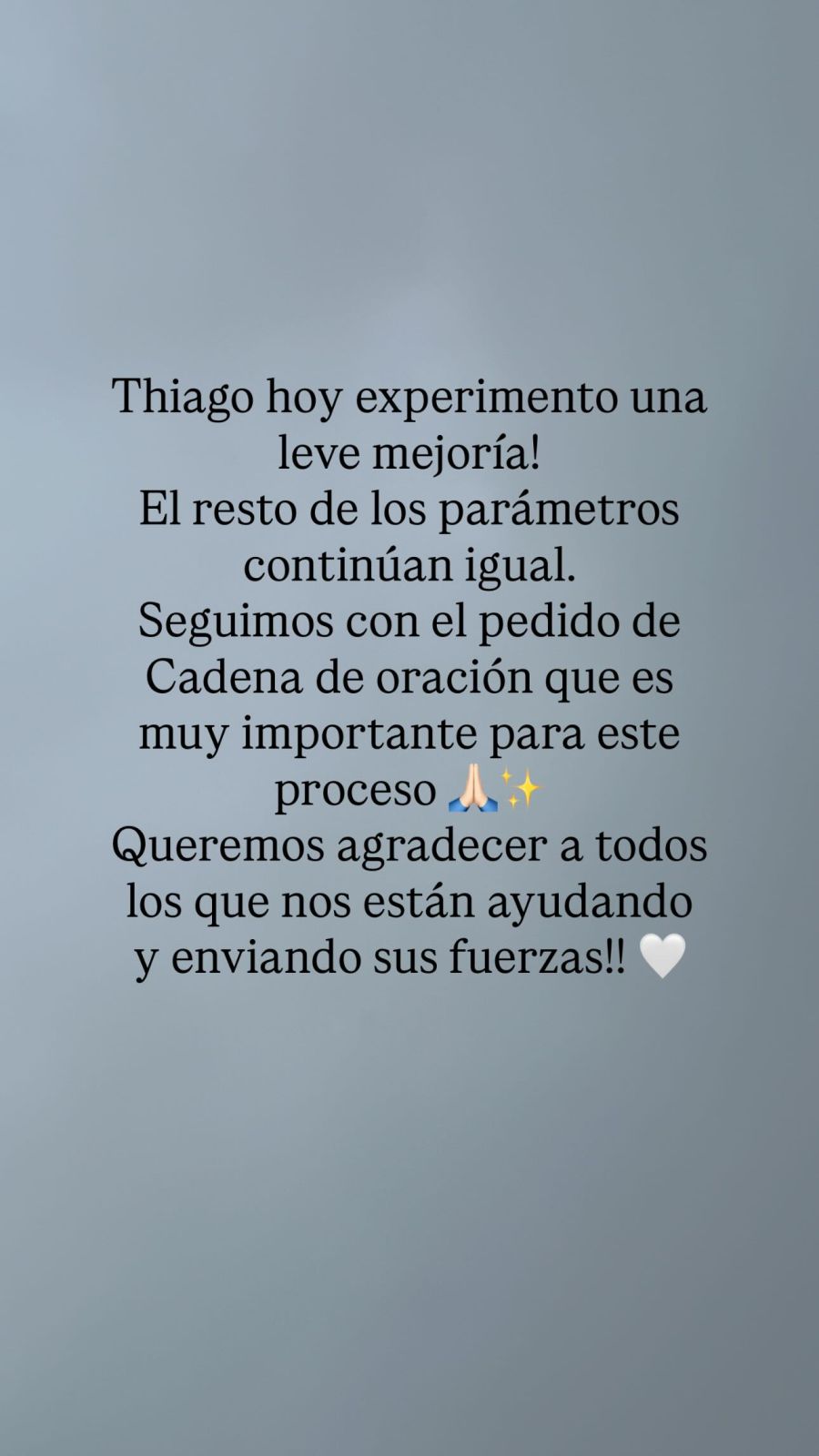 Nuevo parte médico de Thiago Medina