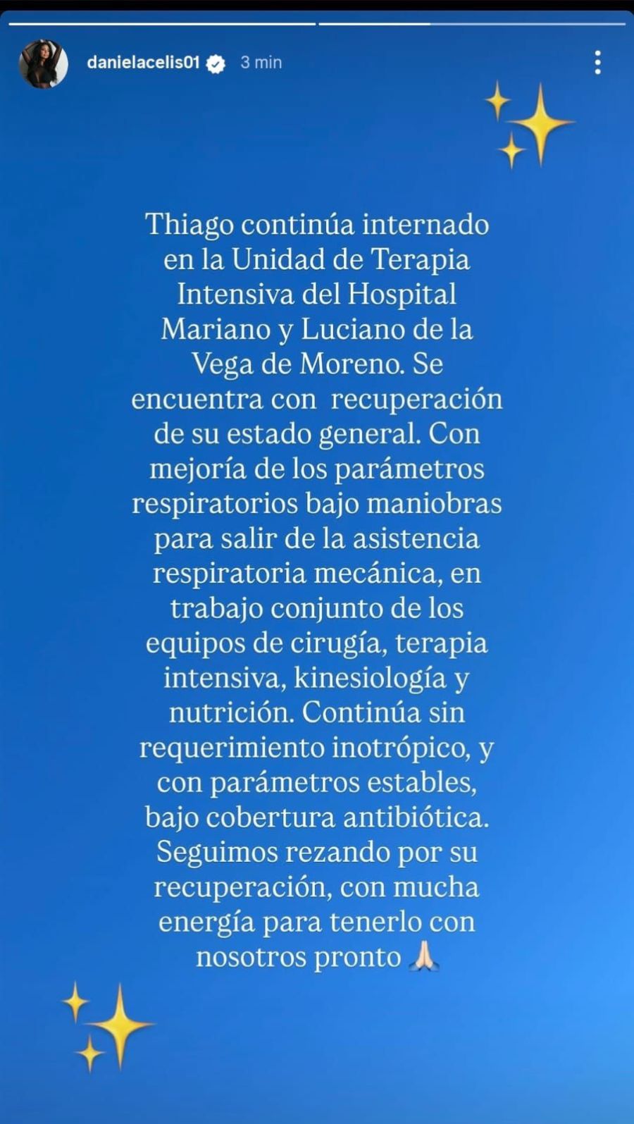 Nuevo parte médico de Thiago Medina