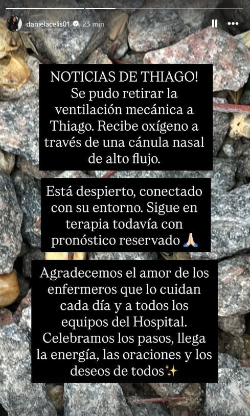 Actualización del estado de Thiago Medina