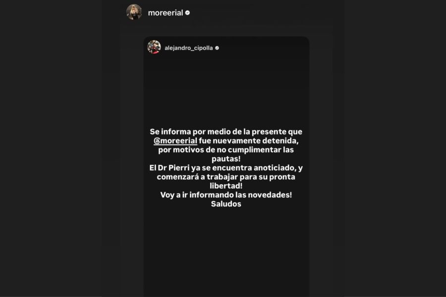 Morena Rial vuelve a prisión