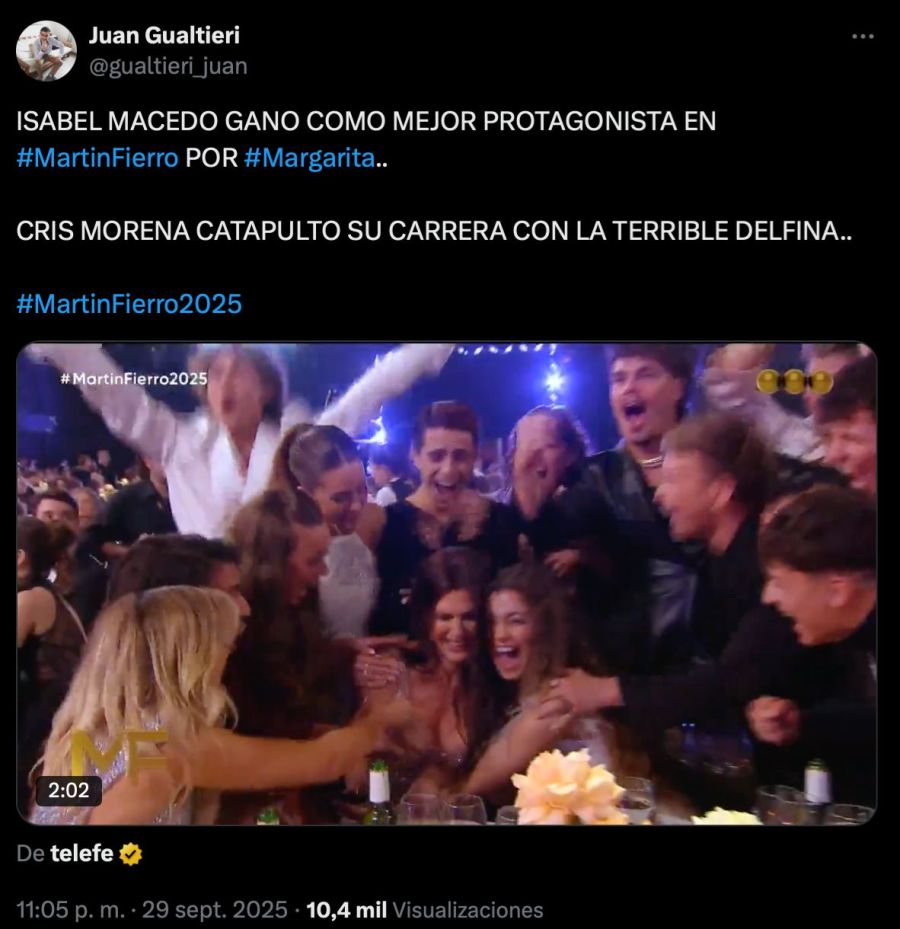 Los mejores memes de los Martín Fierro 2025