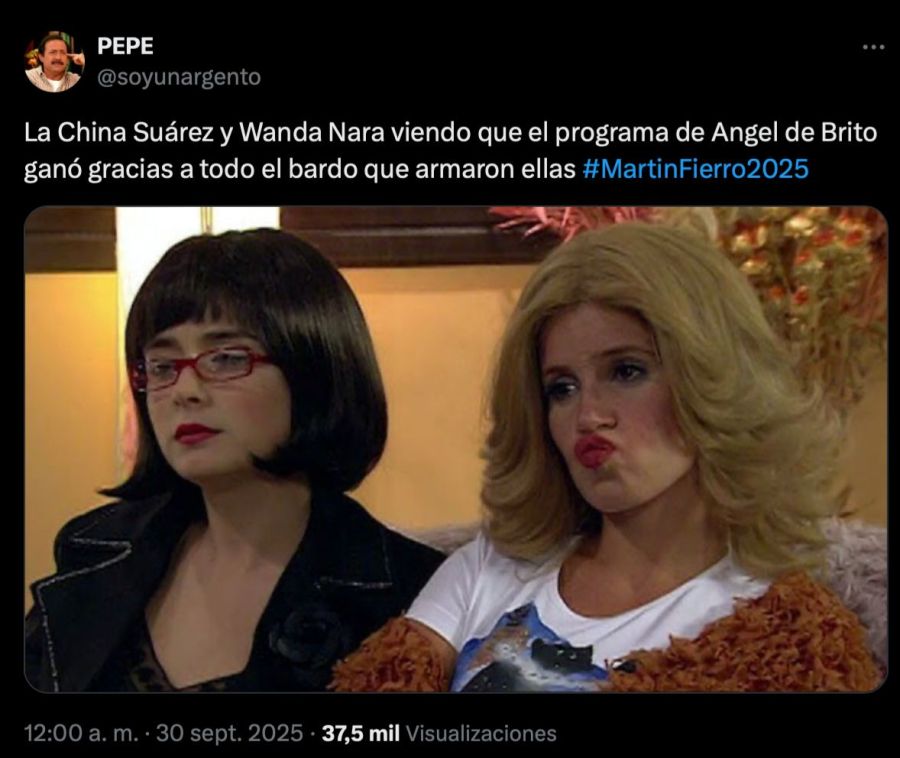 Los mejores memes de los Martín Fierro 2025