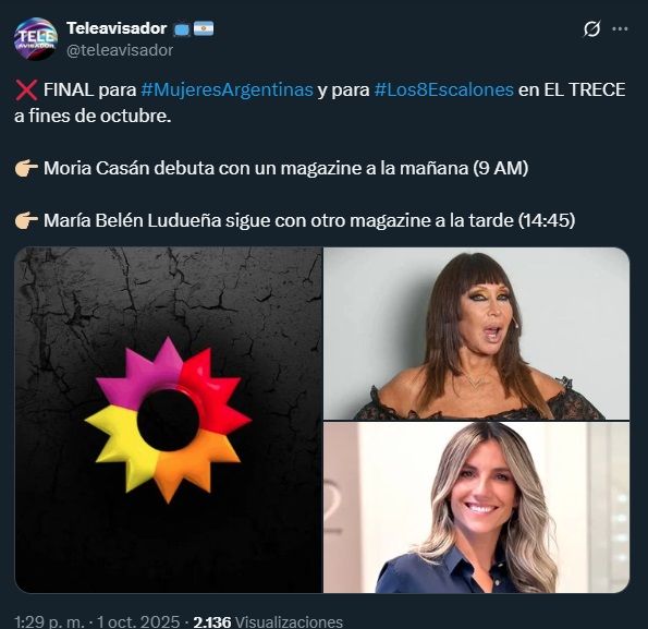 Cambios en la tarde de El Trece