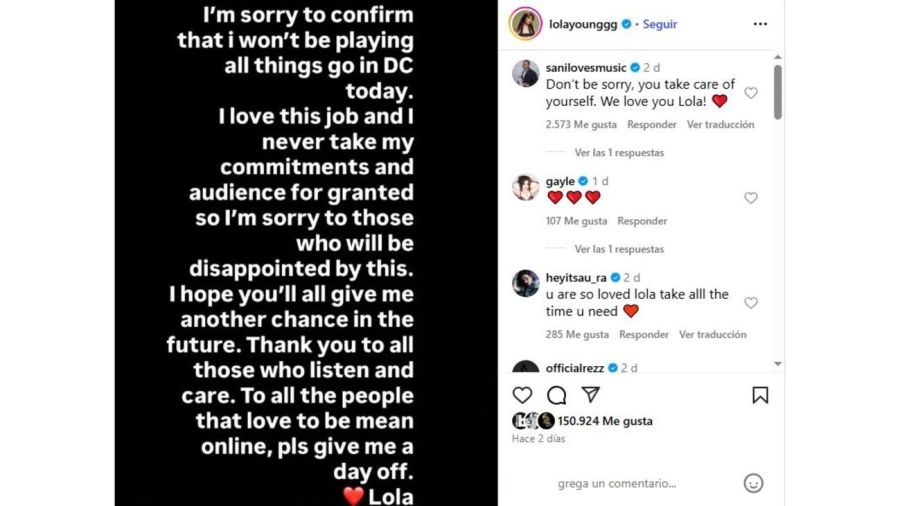 Lola Young cancela sus presentaciones