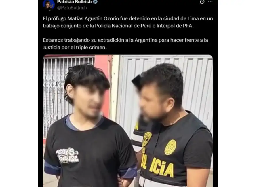 Triple crimen: El posteo de Bullrich que causó enojo 20251001