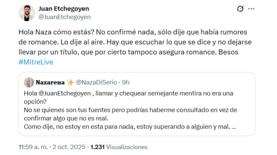 El enojo de Naza Di Serio por los rumores de romance con Peluca