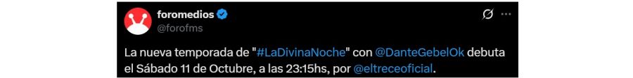 La fecha de debut de Dante Gebel